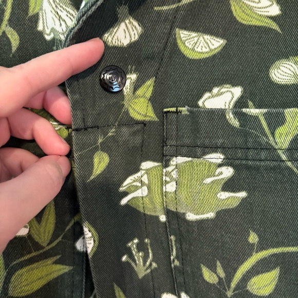 Big Bud Press BBP Green Floral Mushroom Jumpsuit Coverall XXS - Picture 5 of 10